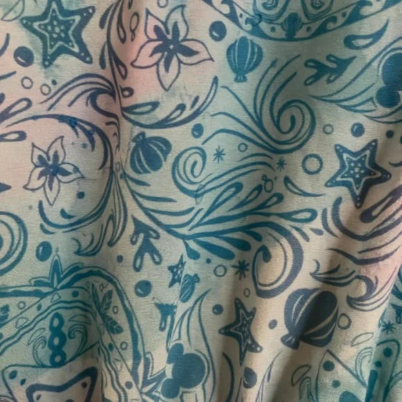 Disney Shirt/ cover up elastic drawstring at waist M/L Hidden Mickey Heads - Picture 5 of 10